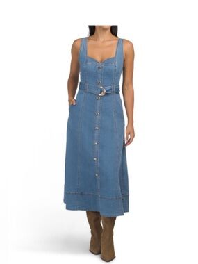 House of Harlow 1960 Denim Midi Dress, Size 2